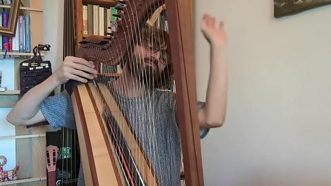 one of the many celestial moments in the life of a harp player